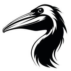 Vector image of pelican silhouette