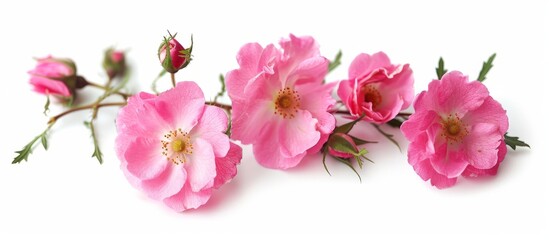 a bunch of pink roses on a white background . High quality