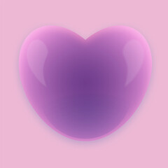 Pink glass 3D heart