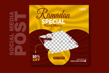 This is a square special food social media post banner template. This template are fully editable and customisable (text, color, photo).You can edit it quickly and easily.