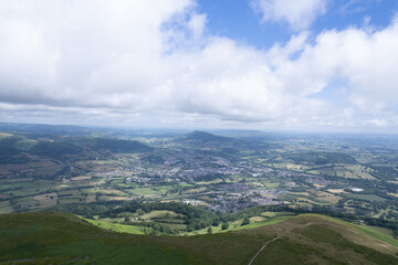 Naklejka premium Amazing landscape view of Abergavenny, Monmouthshire, Wales, England