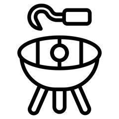 Fototapeta na wymiar grill line icon