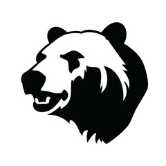 
Silhouette bear isolated on white background