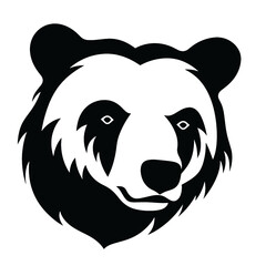 
Silhouette bear isolated on white background