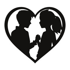 

boy and girl in love silhouette 