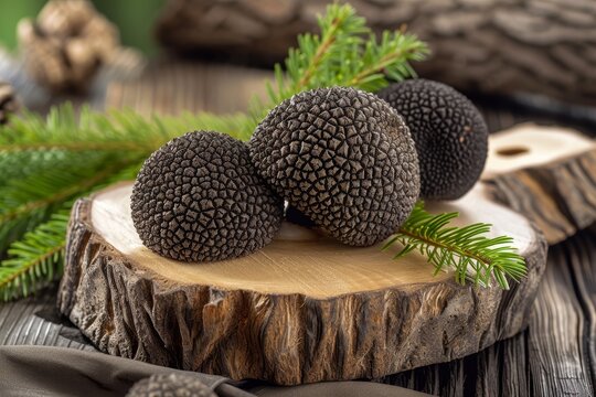 Rare and costly vegetable black truffle a gourmet mushroom