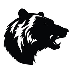 
Silhouette bear isolated on white background