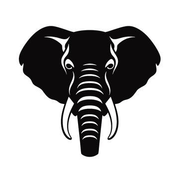 recommend clip art: Vector head of mascot elephant head isolated on white