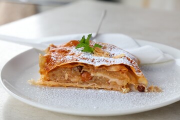 Apple strudel in Austria