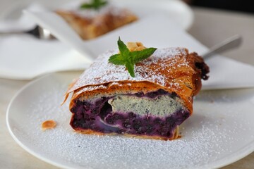 Blueberry strudel in Austria