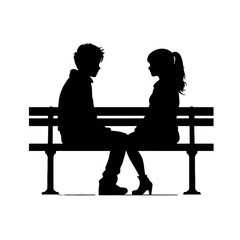 
boy and girl in love silhouette 