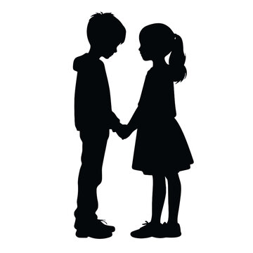 
boy and girl in love silhouette 