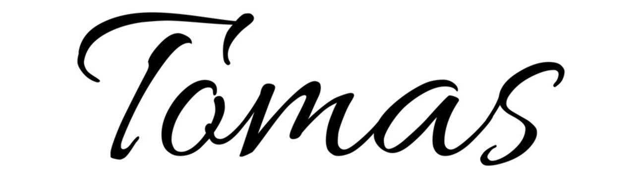 Tomas  - black color - name written - ideal for websites,, presentations, greetings, banners, cards,, t-shirt, sweatshirt, prints, cricut, silhouette, sublimation

