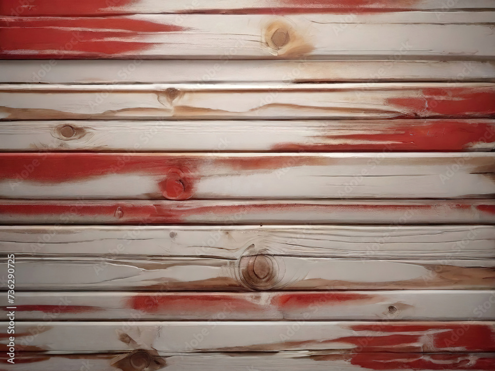 Wall mural red and white and dark and dirty wood wall wooden plank board texture background