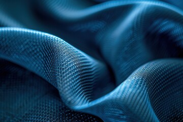 fabric details on a blue background, a close-up of a blue fabric with a very long pattern