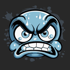 cartoon face logo, Crying face