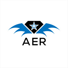 AER letter logo. technology icon blue image on white background. AER Monogram logo design for entrepreneur and business. AER best icon.	
