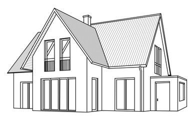 Illustration d'une maison style croquis vectorielle.