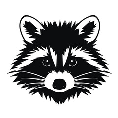 Raccoon head  Silhouette  Vector illustration, SVG
