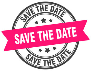 save the date stamp. save the date label on transparent background. round sign