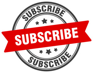 subscribe stamp. subscribe label on transparent background. round sign