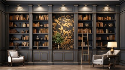 The background of the bookcases is in Ash color.