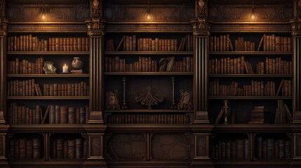 The background of the bookcases is in Brown color.