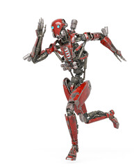 apocalypse cyborg is running like a comic hero