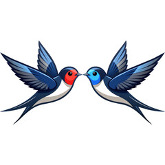 Obraz premium Two swallows on a white background. Vector illustration for your design