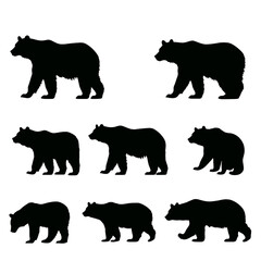 

Silhouette bear isolated on white background