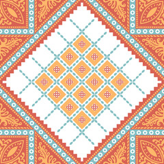seamless traditional colorful motif background