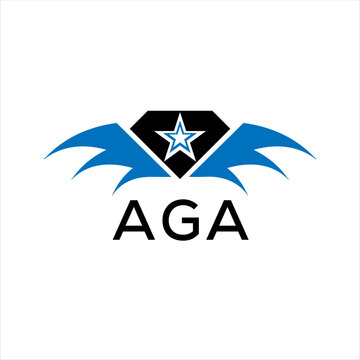 AGA letter logo. technology icon blue image on white background. AGA Monogram logo design for entrepreneur and business. AGA best icon.	
