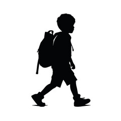 back to school kid  silhouette.