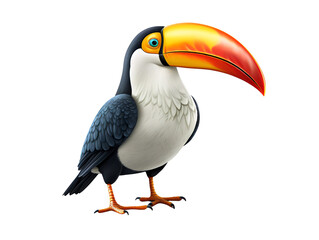 Cartoon Toucan, isolated on a transparent or white background