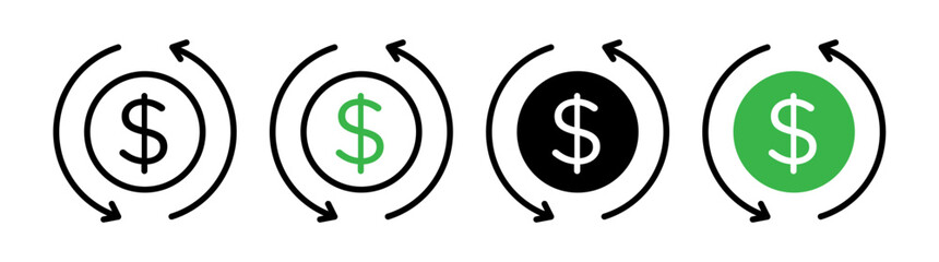 Financial Trade Line Icon. Economic Swap Icon in Black and White Color.