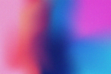 Vector abstract grainy texture gradient background in pink,blue and purple color