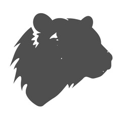 

Silhouette bear isolated on white background
