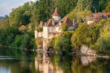 Obraz premium River Dordogne in Meyronne, Lot, France