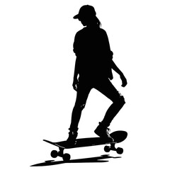 silhouette of a person with a skateboard