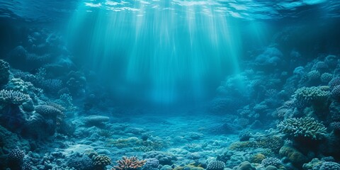 Fototapeta na wymiar An aquamarine underwater world textured backdrop.