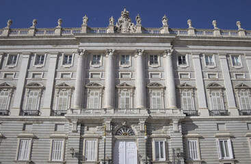 Fachada Palacio real de Madrid, España.  Ciudad de Madrid arquitectura monumental