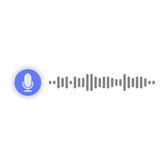 Voice messages bubble icon with sound wave and microphone. Voice messaging correspondence. Modern flat style vector illustration.