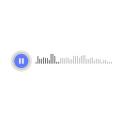 Voice messages bubble icon with sound wave and microphone. Voice messaging correspondence. Modern flat style vector illustration.