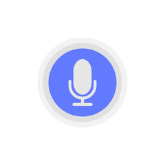 Microphone web flat icon in different colors. Vector Illustration