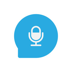 Concept of voice recognition. Sound wave with imitation of voice, sound and microphone icon.