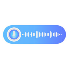 Voice messages bubble icon with sound wave and microphone. Voice messaging correspondence. Modern flat style vector illustration.