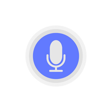 Microphone web flat icon in different colors. Vector Illustration