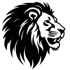 
Lion Face, Silhouettes Lion Face SVG, black and white lion vector
