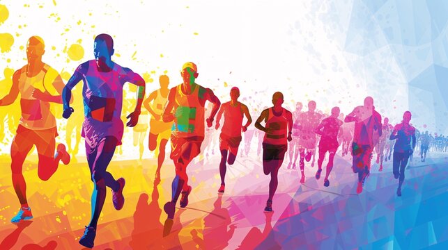 Stunning, sophisticated, vibrant, customizable poster design for your marathon competition.