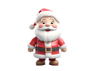 Cute Santa Claus, isolated on a transparent or white background